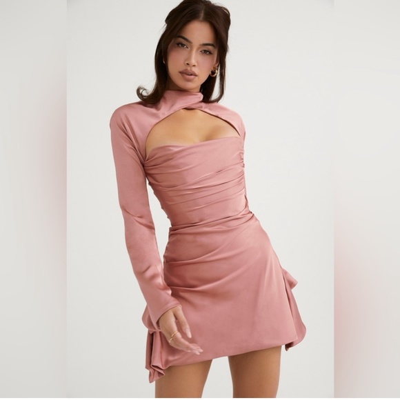 House of Cb Toira Rose Draped Corset Dress - Picture 3 of 11